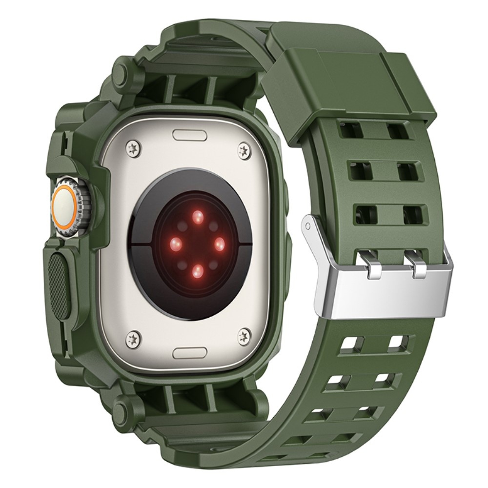 Integral ochranné silikonové pouzdro s řemínkem na Apple Watch Ultra 49mm - zelené
