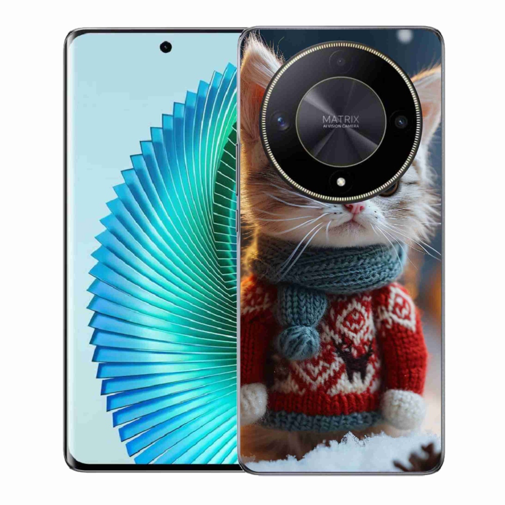 Gelový kryt mmCase na Honor Magic 6 Lite 5G - kotě ve svetru