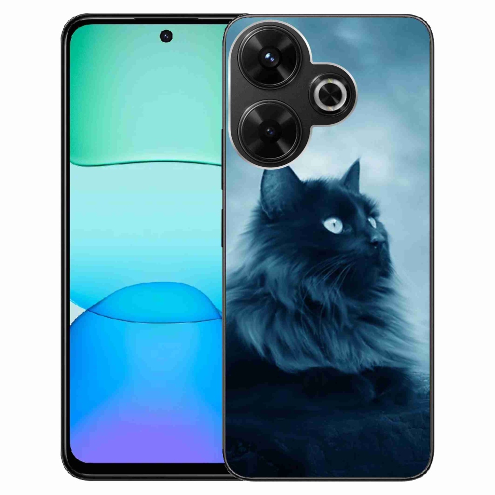 Gelový obal mmCase na Xiaomi Redmi 13 4G/Poco M6 4G - černá kočka 1