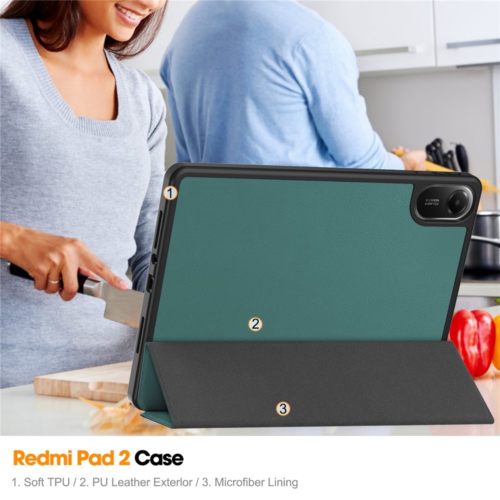 Cases chytré zavírací pouzdro na Xiaomi Redmi Pad 2 - zelené