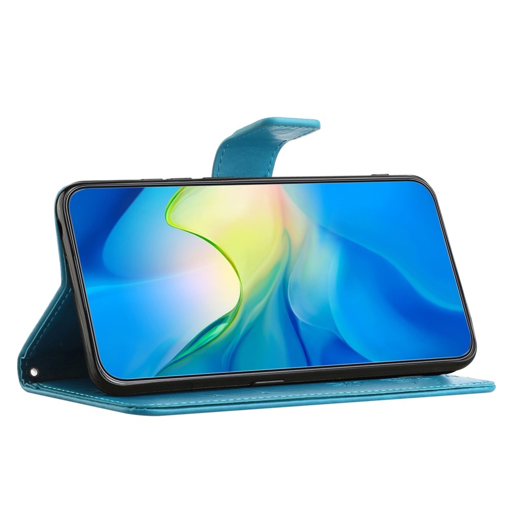 Flower knížkové pouzdro na Xiaomi Redmi 12 4G/5G - modré