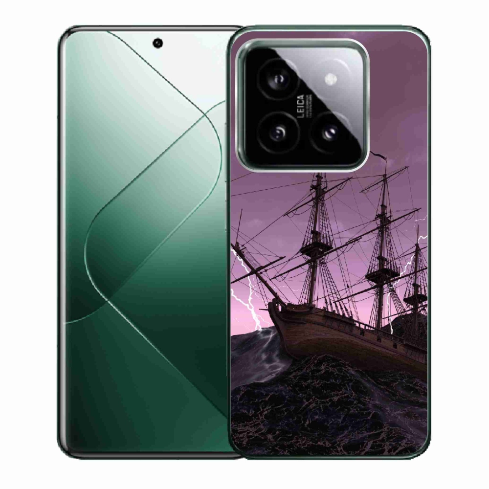 Gelový kryt mmCase na Xiaomi 14 - loď v bouři