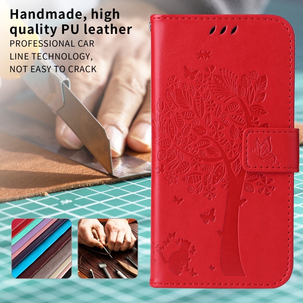 Trees knížkové pouzdro na Xiaomi Redmi A5 (171.7x77.8x8.3mm) - červené
