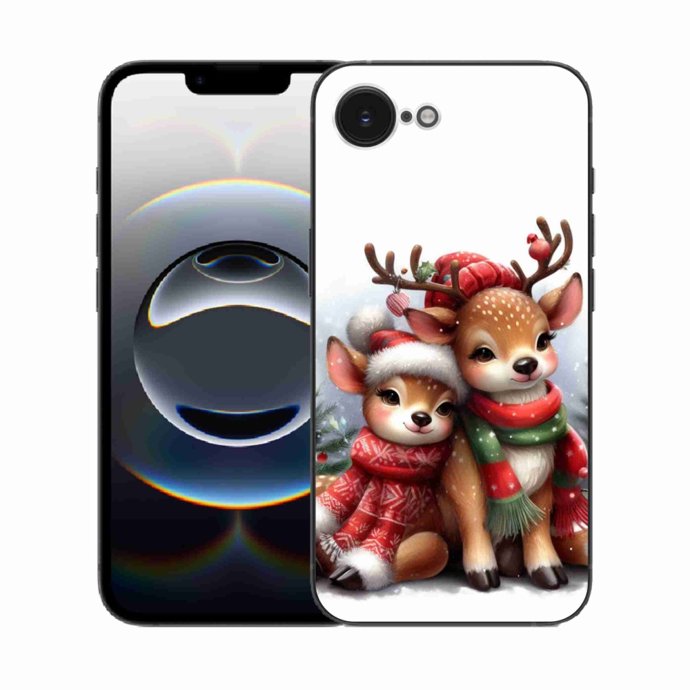 Gelový kryt mmCase na iPhone 16e - vánoční sobi