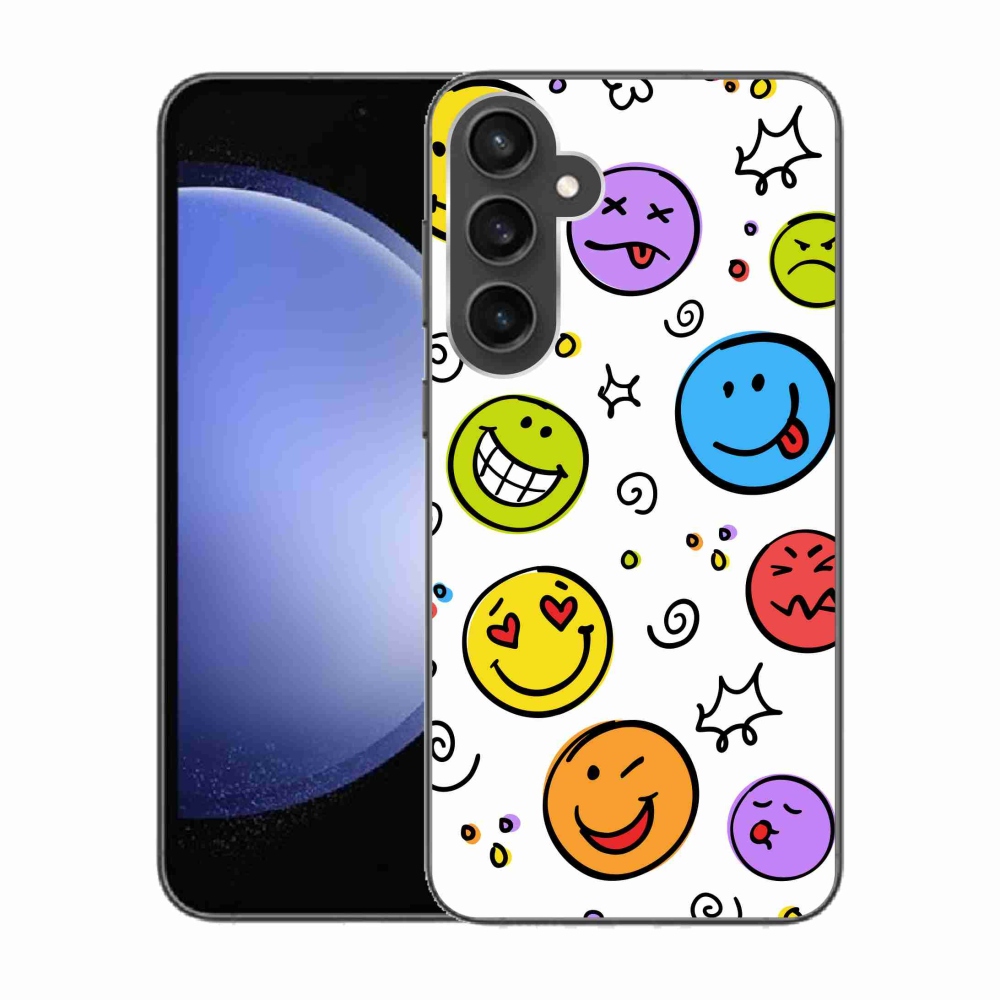 Gelový kryt mmCase na Samsung Galaxy S23 FE - smajlíci