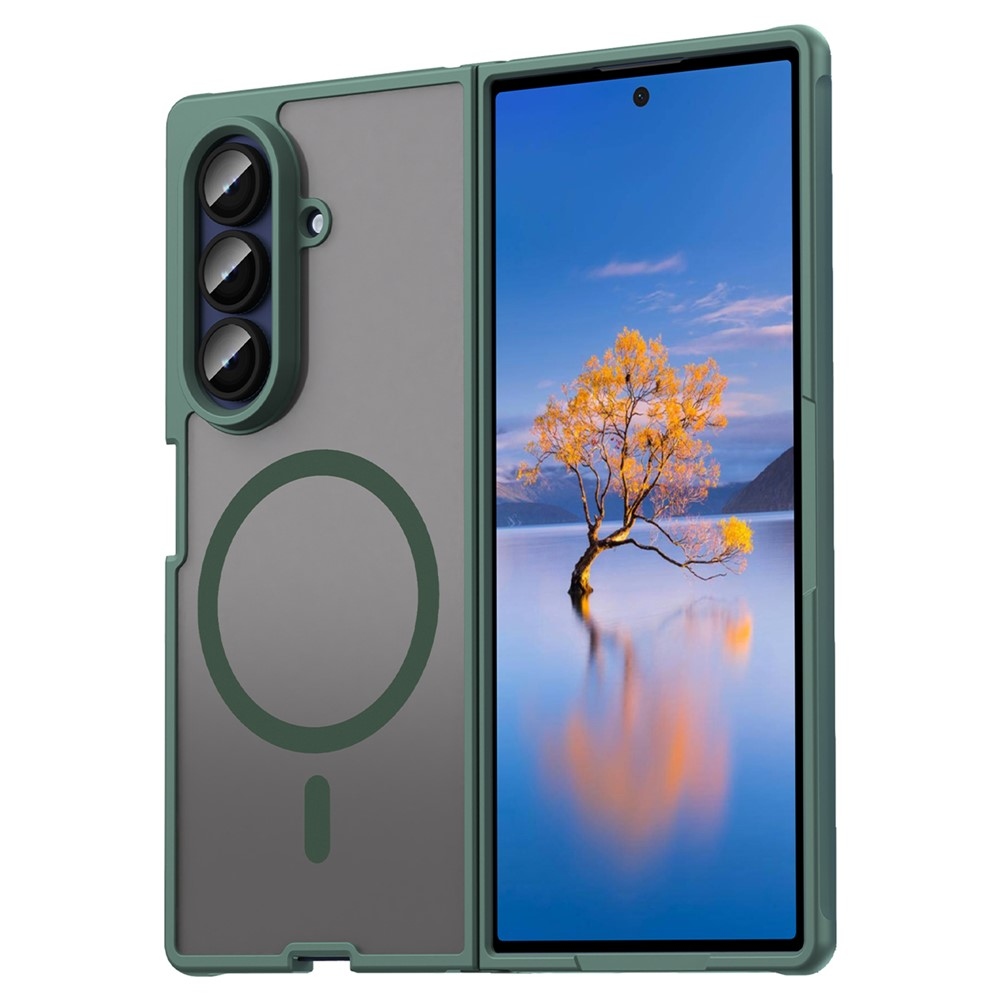 Case matný gelový obal s MagSafe na Samsung Galaxy Z Fold7 5G - zelený