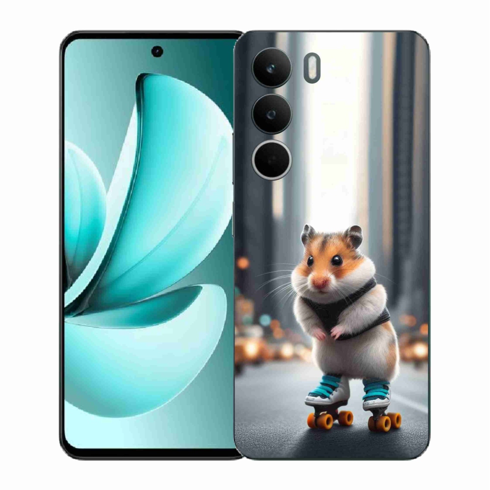 Gelový kryt mmCase na Realme C71 - křeček na bruslích