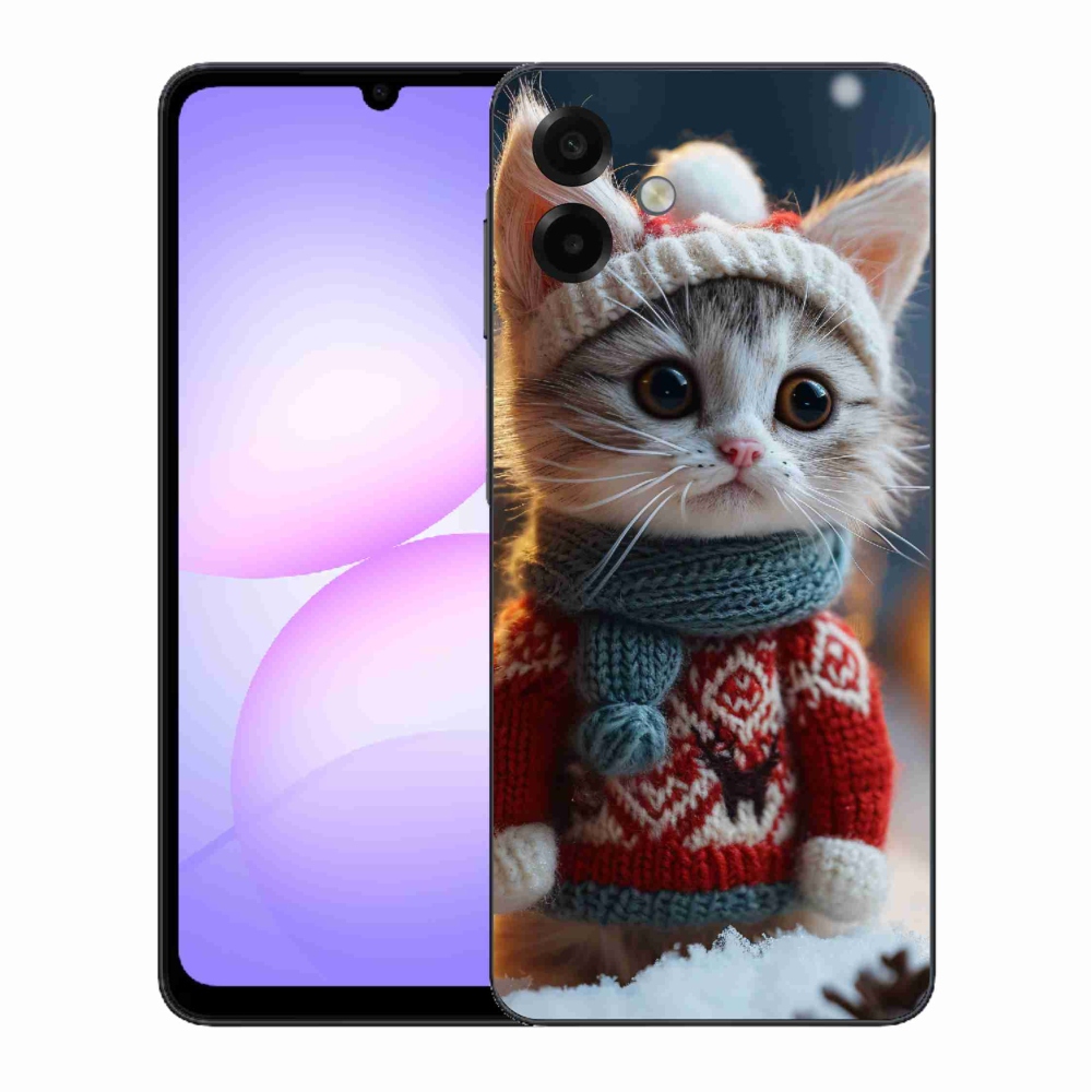 Gelový kryt mmCase na Samsung Galaxy A07 4G - kotě ve svetru