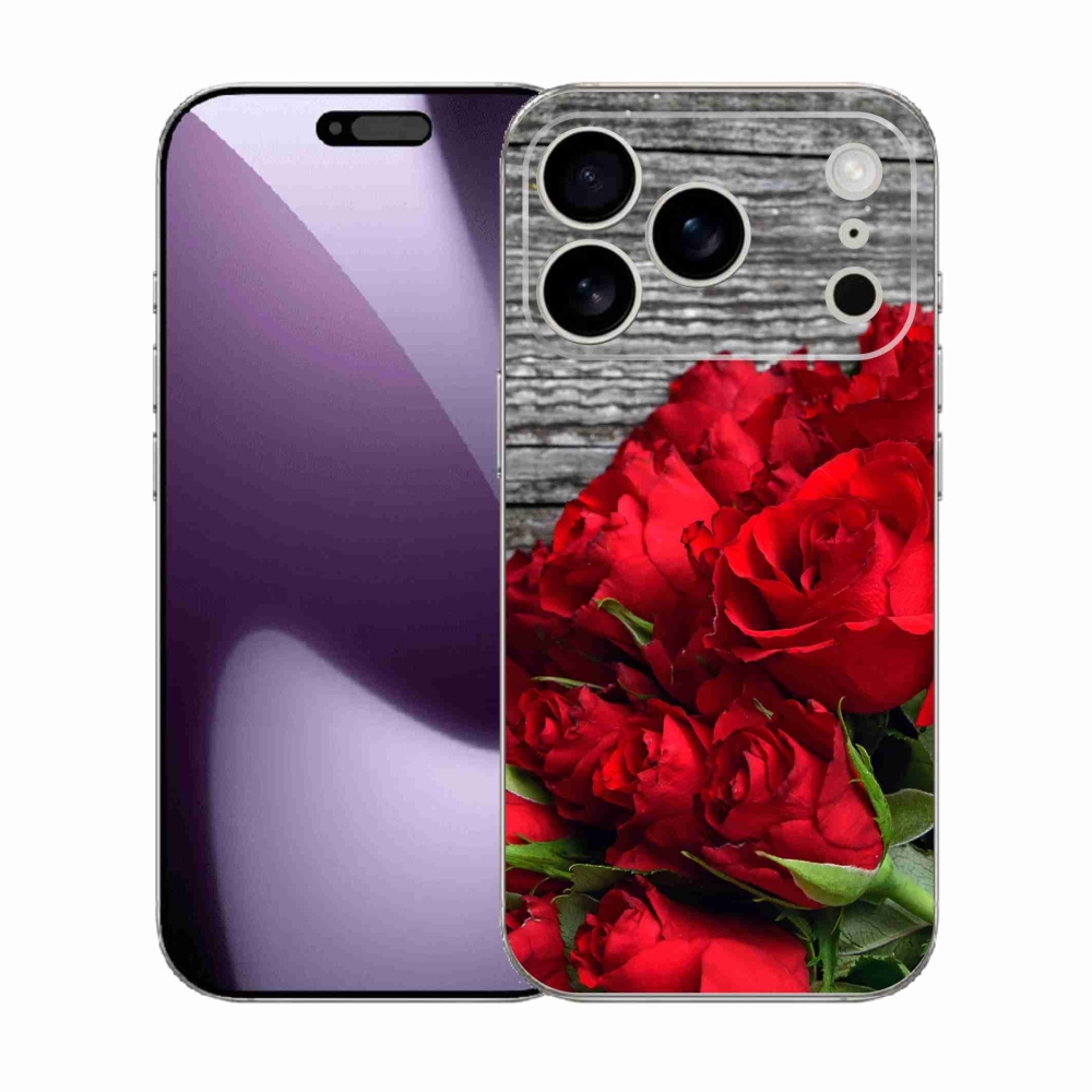 Gelový kryt mmCase na iPhone 17 Pro - červené růže