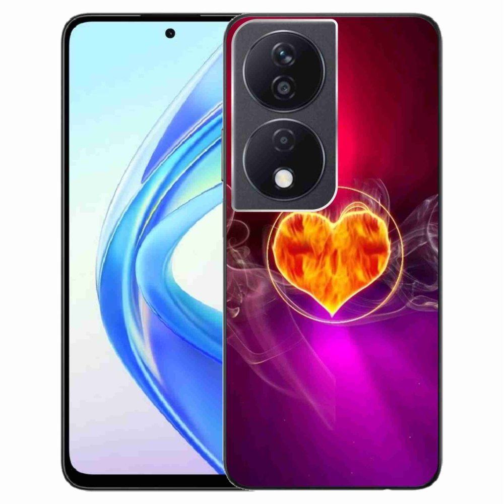 Gelový kryt mmCase na Honor X7b/Honor 90 Smart - ohnivé srdce