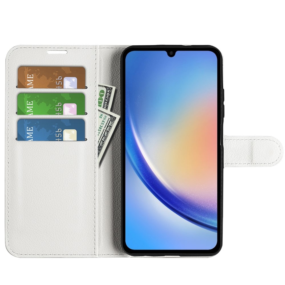 Litchi knížkové pouzdro na Samsung Galaxy A35 5G - bílé