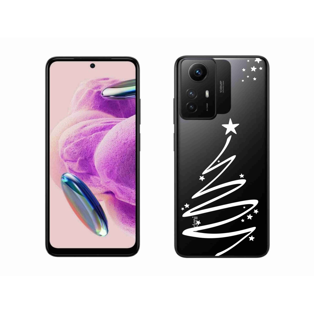 Gelový kryt mmCase na Xiaomi Redmi Note 12S - bílý stromeček na průhledném pozadí