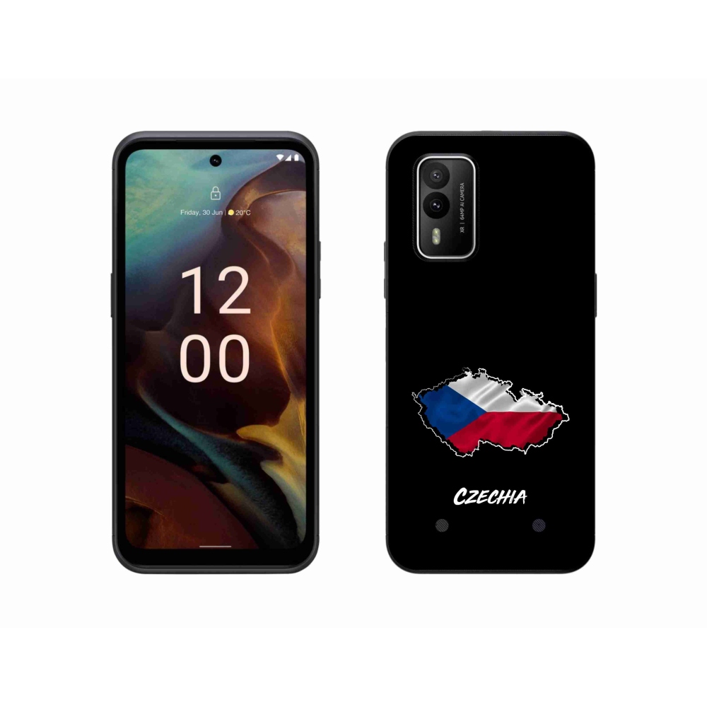 Gelový kryt mmCase na Nokia XR21 - Czechia černé pozadí
