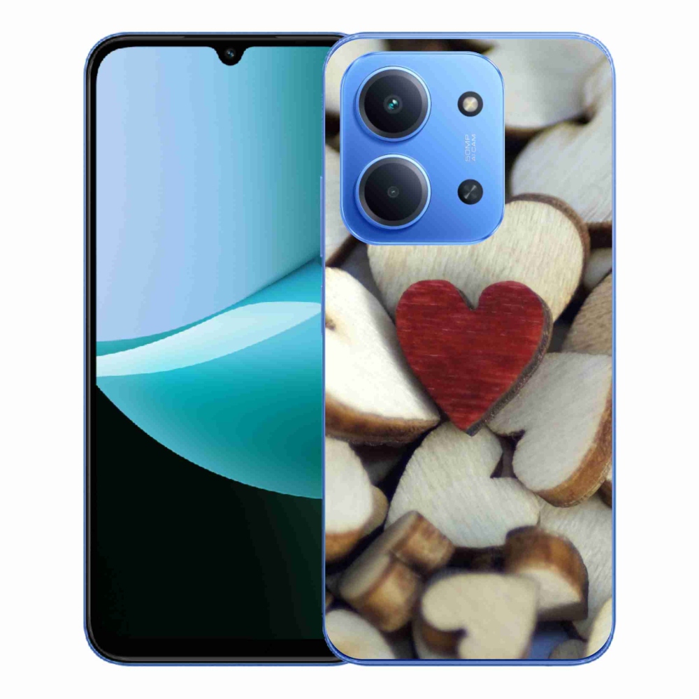Gelový kryt mmCase na Xiaomi Redmi 15C 4G/5G (173mm) - gravírované červené srdce 