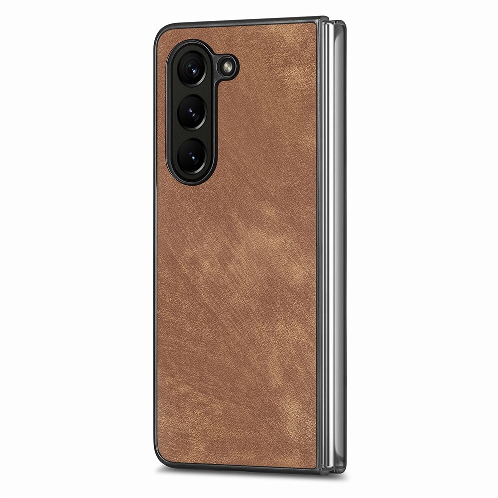 Vintage plastové pouzdro na Samsung Galaxy Z Fold5 5G - hnědé