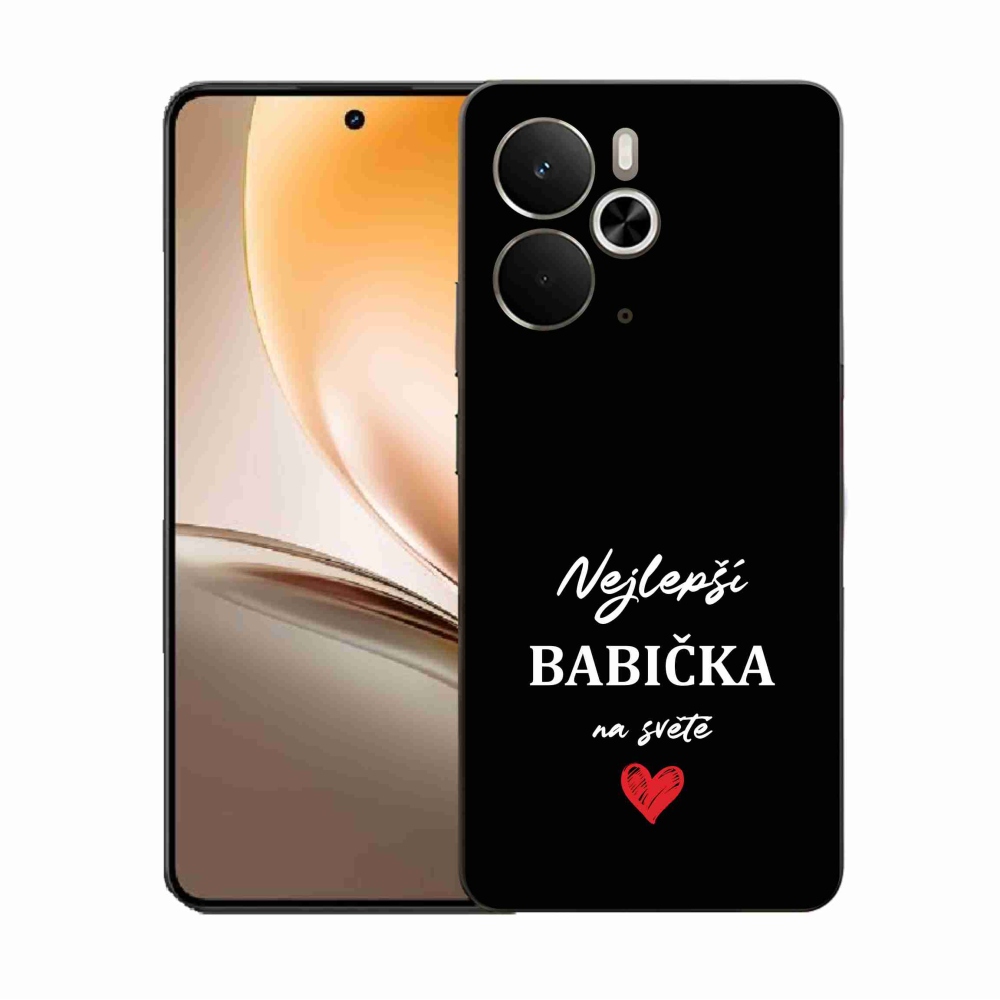 Gelový kryt mmCase na Realme 14 5G - nejlepší babička 1 černé pozadí