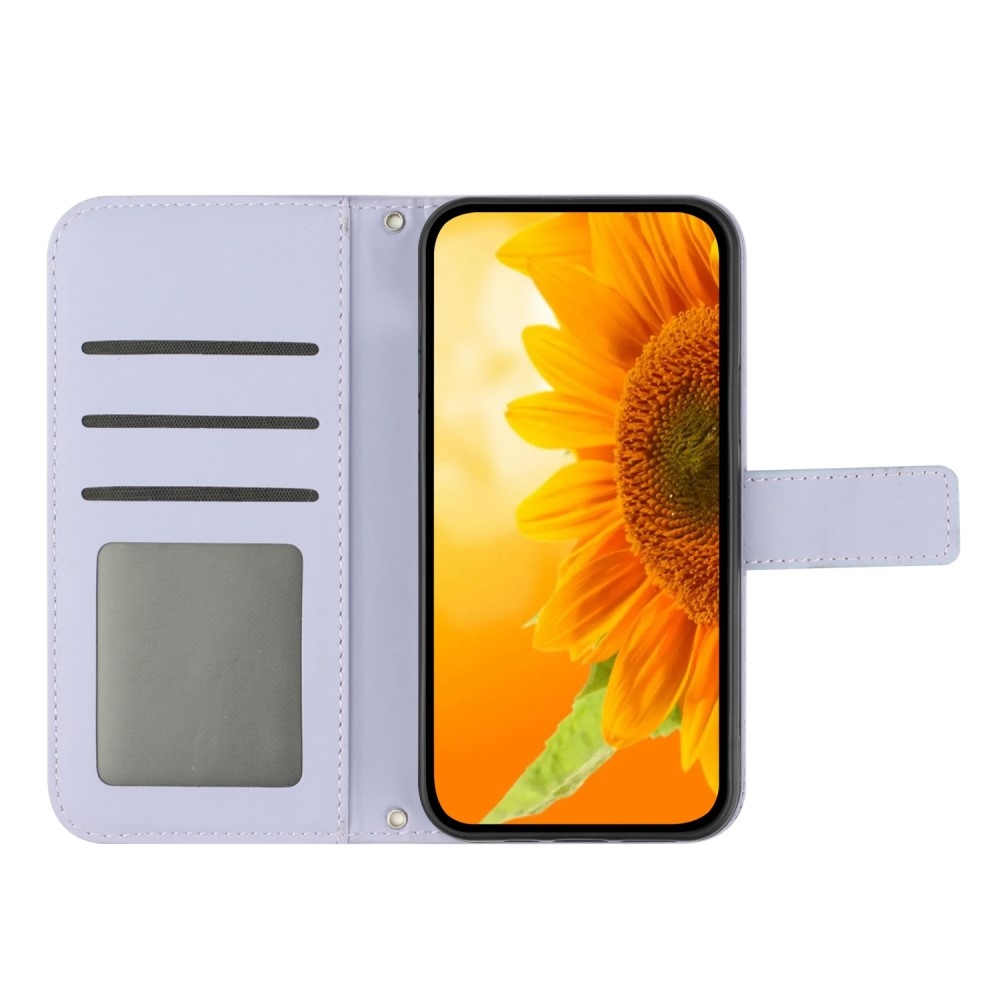 Sunflower knížkové pouzdro na Vivo X80 Lite - světlefialové