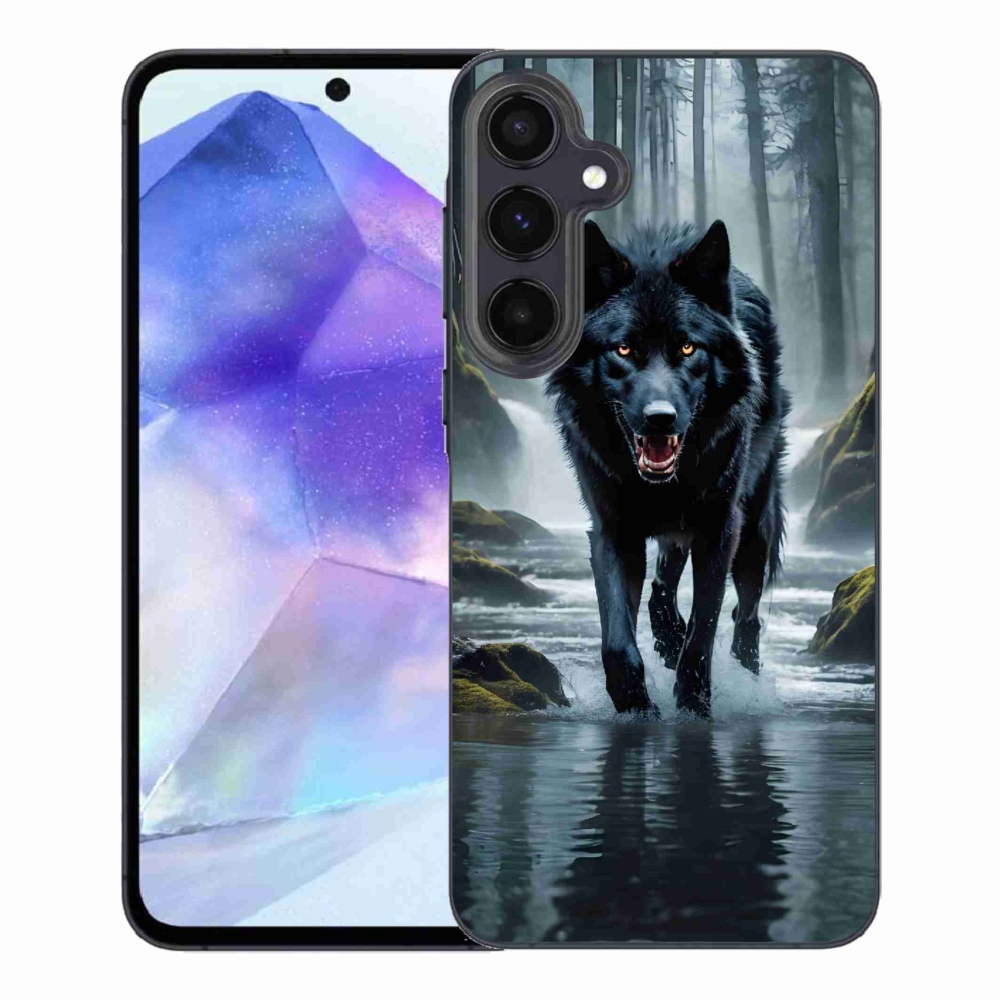Gelový kryt mmCase na Samsung Galaxy A55 5G - černý vlk