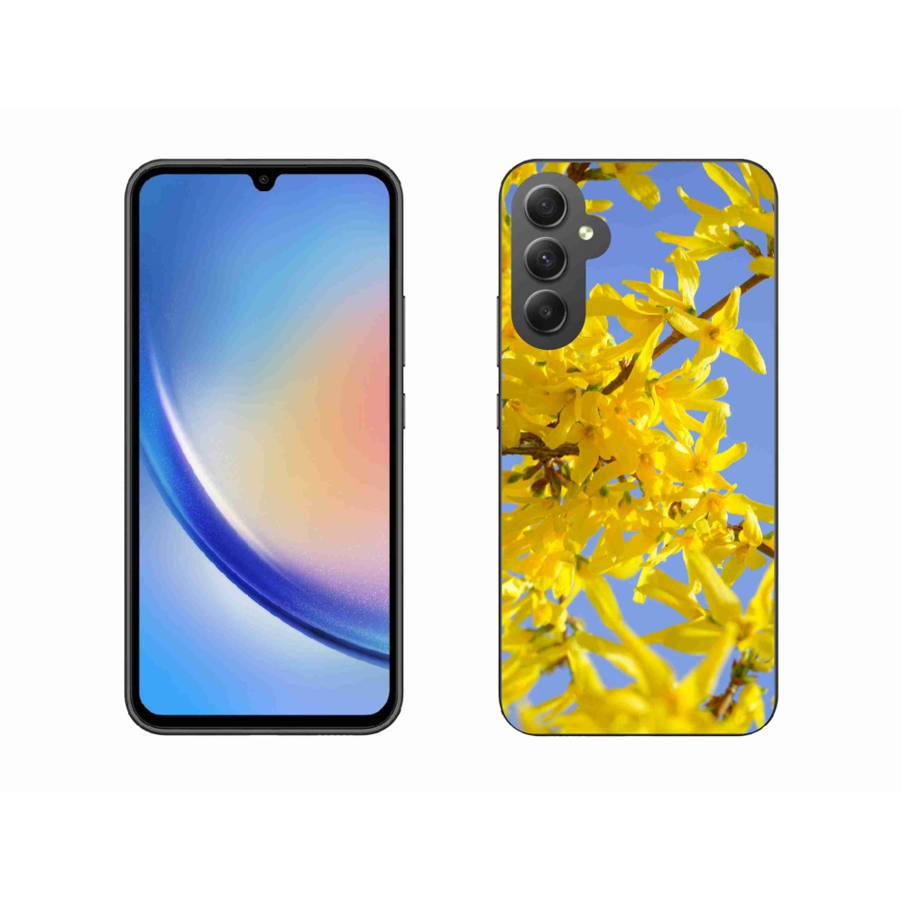 Gelový kryt mmCase na Samsung Galaxy A34 5G - žluté květy