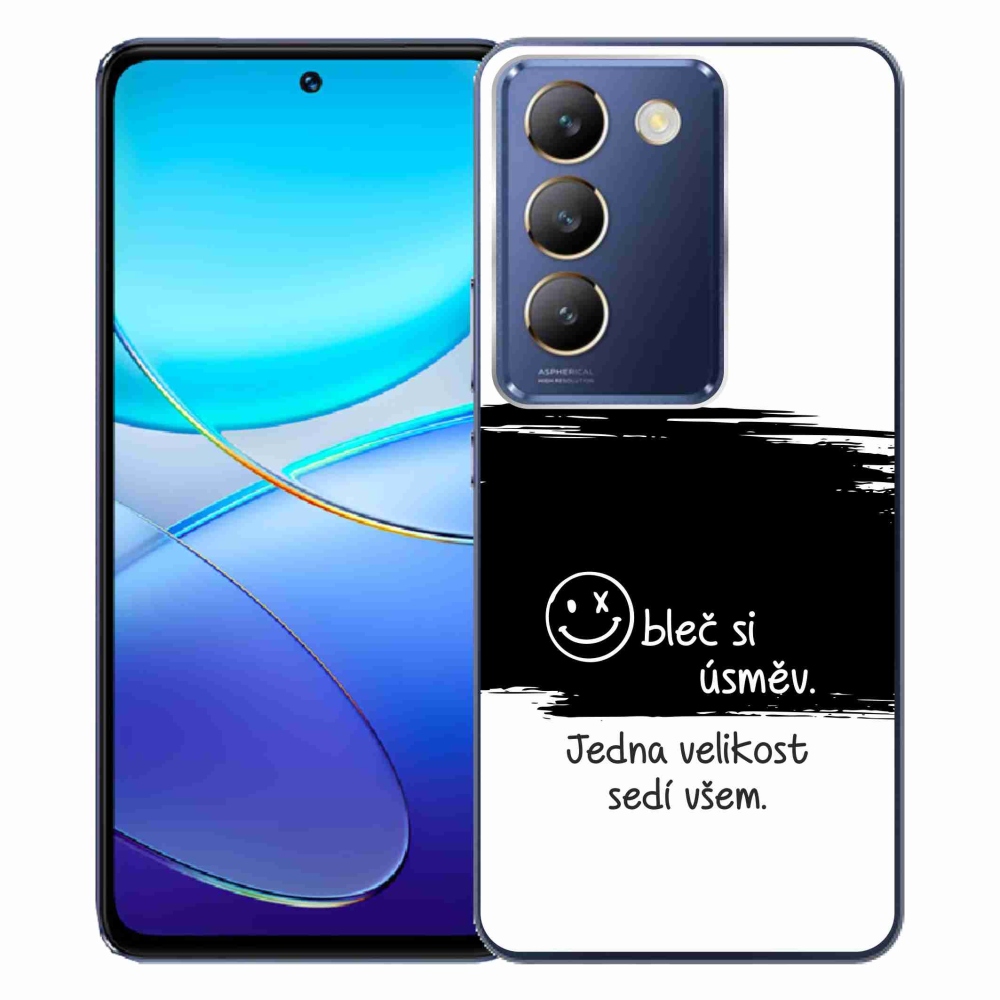 Gelový kryt mmCase na Vivo V40 SE 4G/5G - vtipný text 8 černobílé pozadí