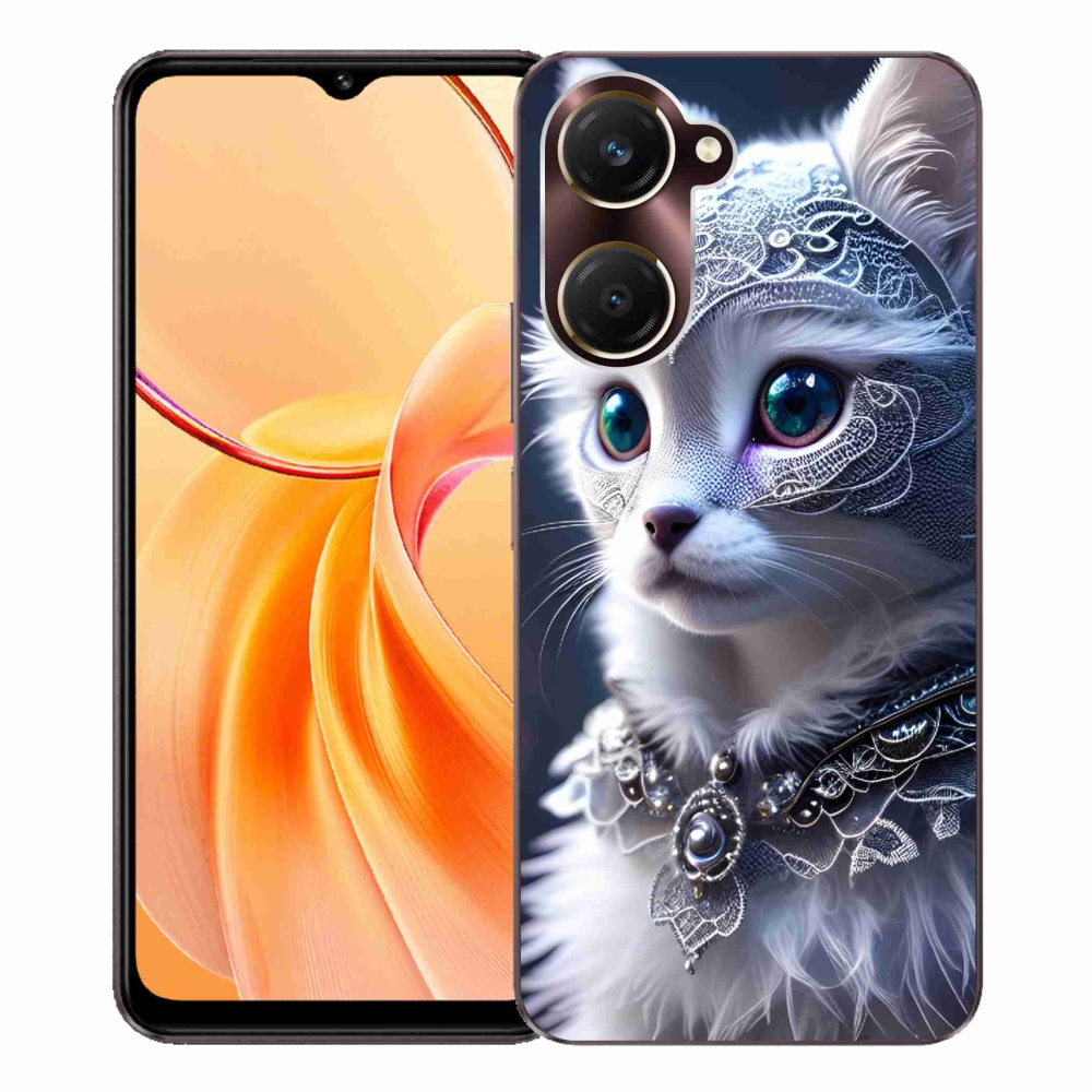 Gelový kryt mmCase na Vivo Y28s 5G - bílá kočka
