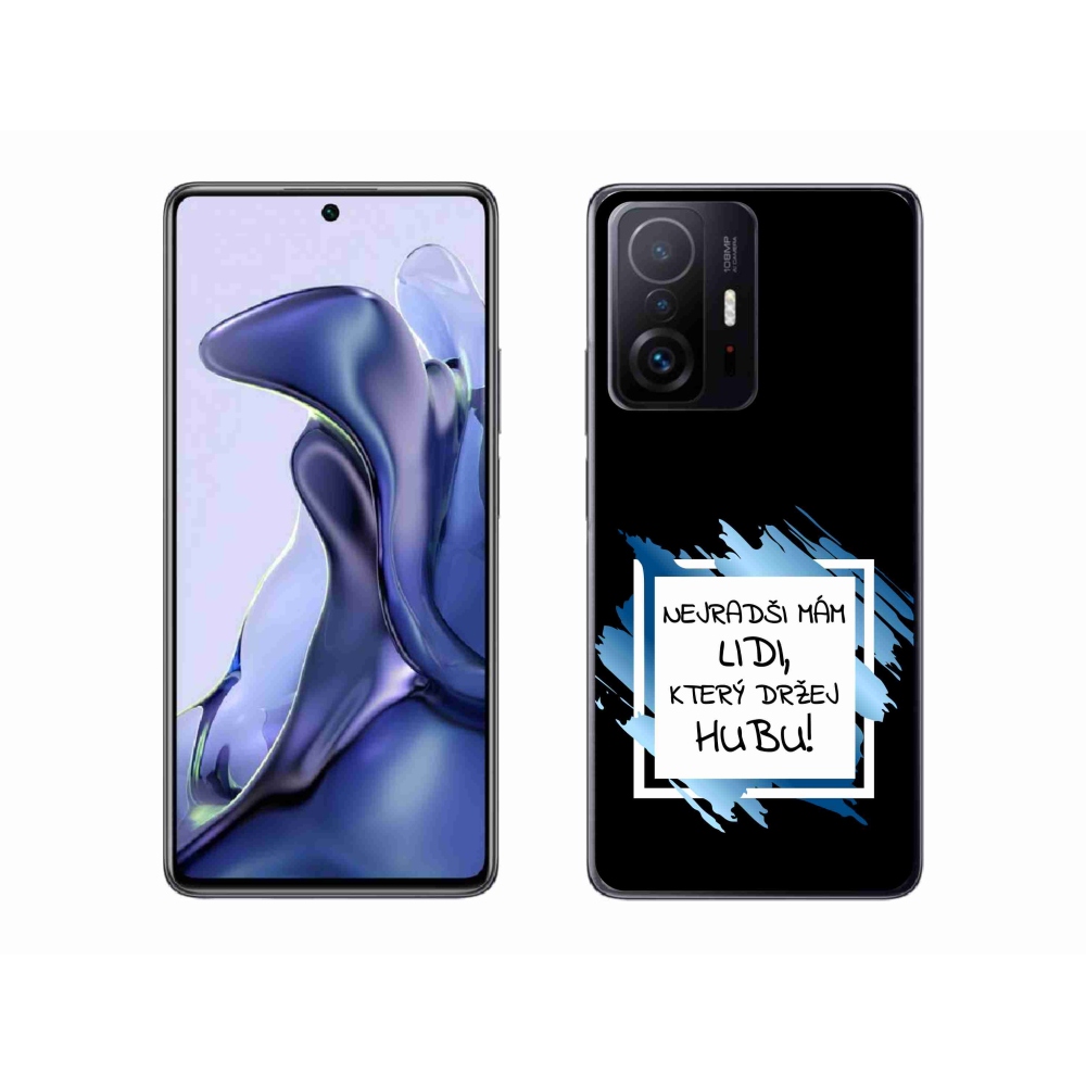 Gelový kryt mmCase na Xiaomi 11T - vtipný text 7 bíločerné pozadí
