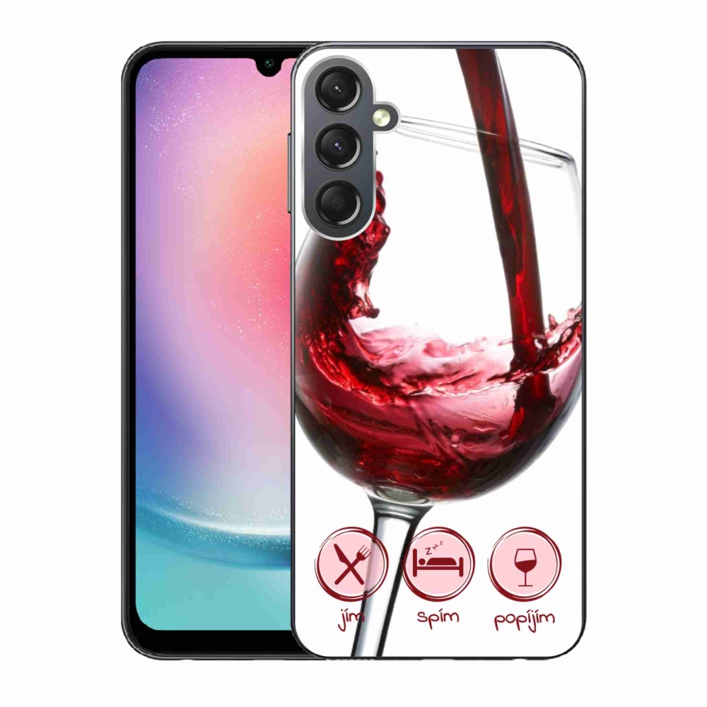 Gelový obal mmCase na Samsung Galaxy A24 - sklenička vína červené