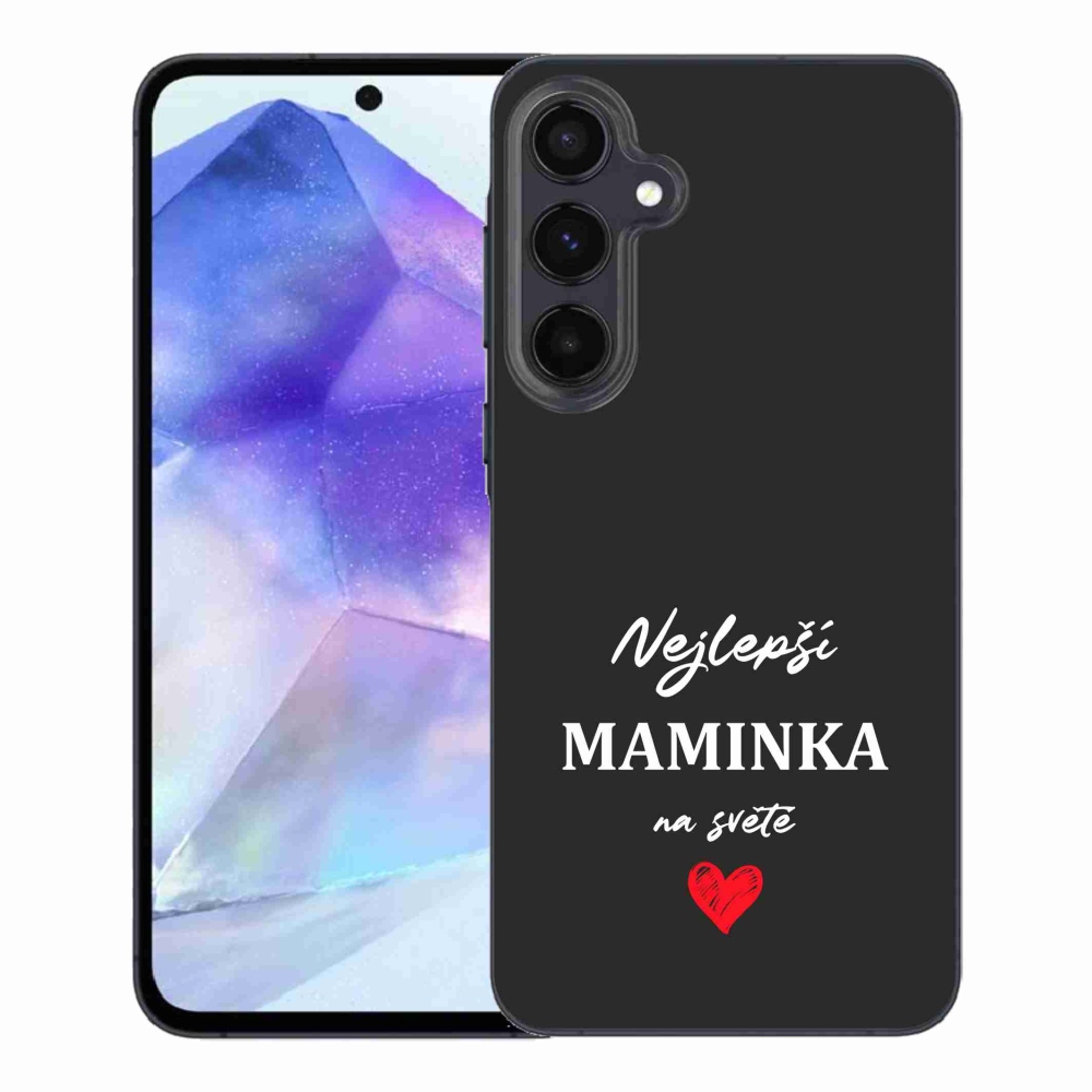Gelový kryt mmCase na Samsung Galaxy A55 5G - nejlepší maminka 1 černé pozadí