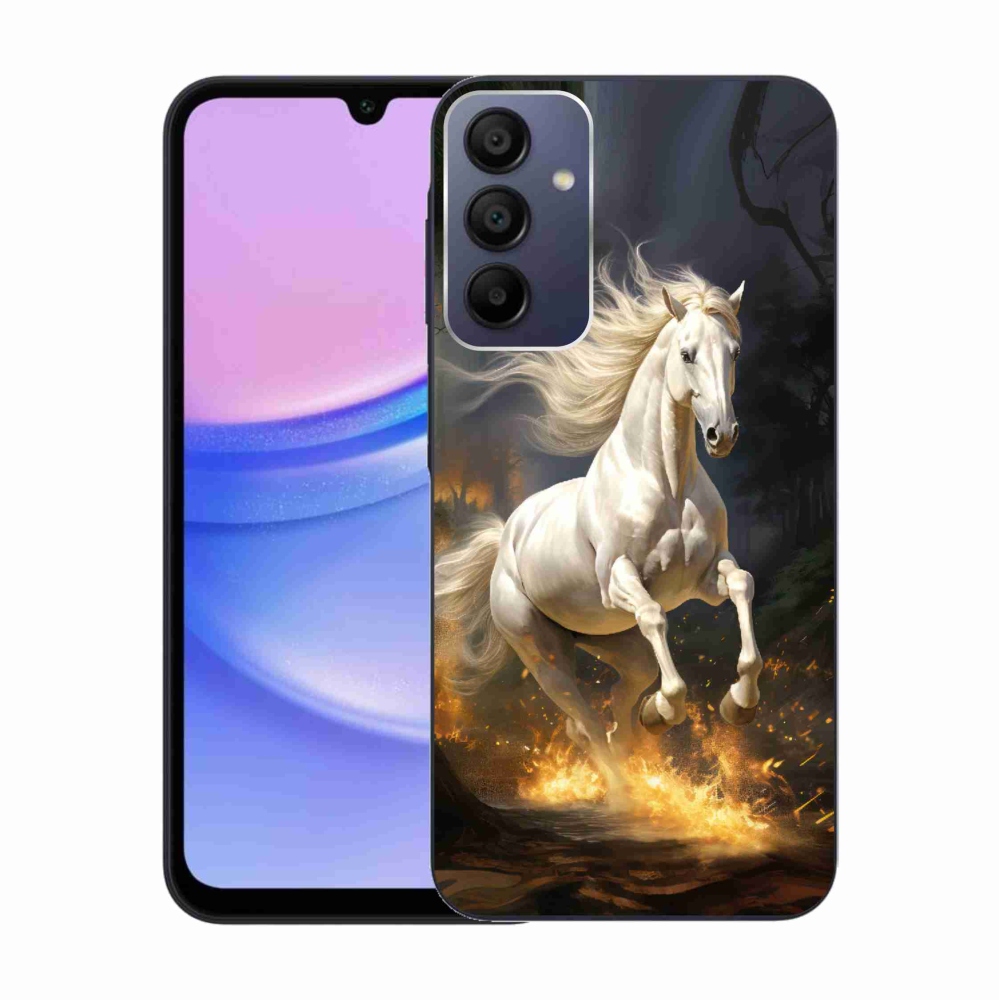 Gelový kryt mmCase na Samsung Galaxy A15 4G/5G - bílý kůň 2