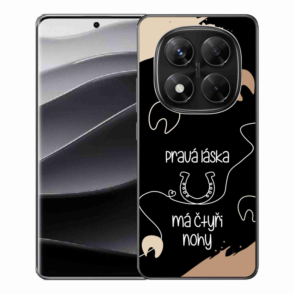 Gelový kryt mmCase na Xiaomi Redmi Note 14 Pro 5G/Poco X7 5G - koňský motiv černé pozadí