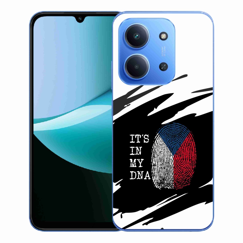 Gelový kryt mmCase na Xiaomi Redmi 15C 4G/5G (173mm) - vlajka otisk prstu černobílé pozadí