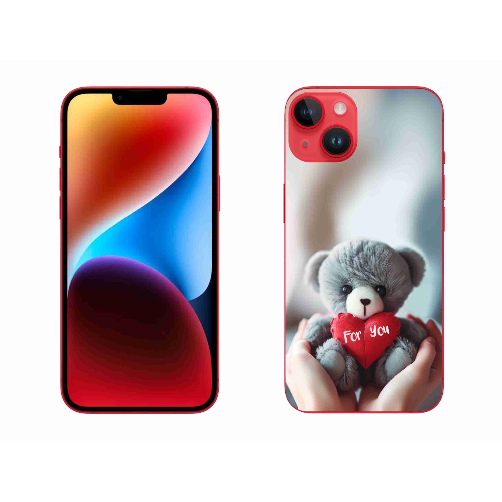 Gelový kryt mmCase na iPhone 14 Plus - medvídek pro zamilované
