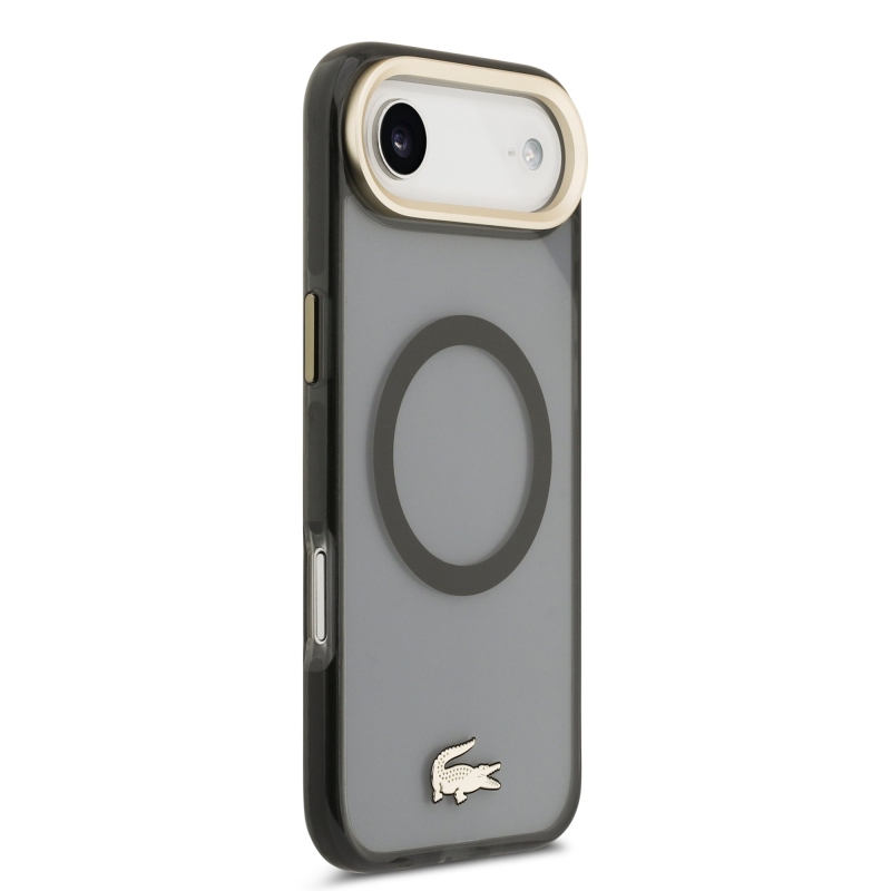 Lacoste PC/TPU Frosted Finish Gold Logo MagSafe Zadní Kryt pro iPhone Air Black