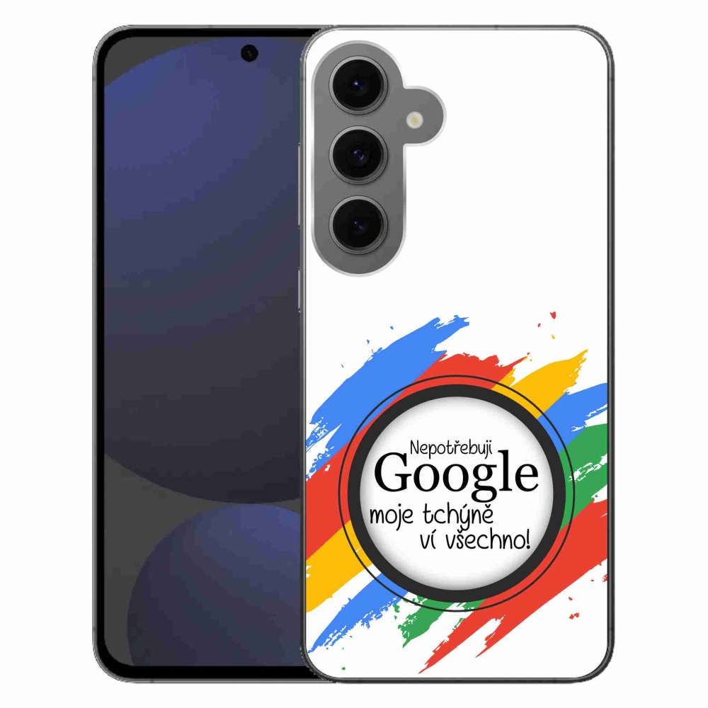 Gelový kryt mmCase na Samsung Galaxy S24 FE - tchýně ví všechno bílé pozadí