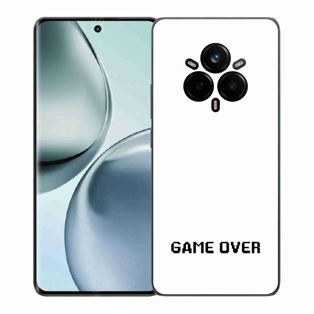Gelový kryt mmCase na Realme 14 Pro+ 5G - game over bílé pozadí
