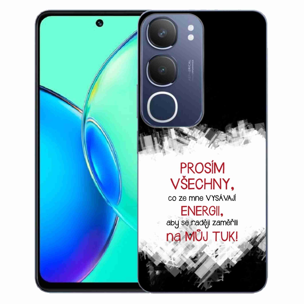 Gelový kryt mmCase na Vivo Y19s - vtipný text 1 červený