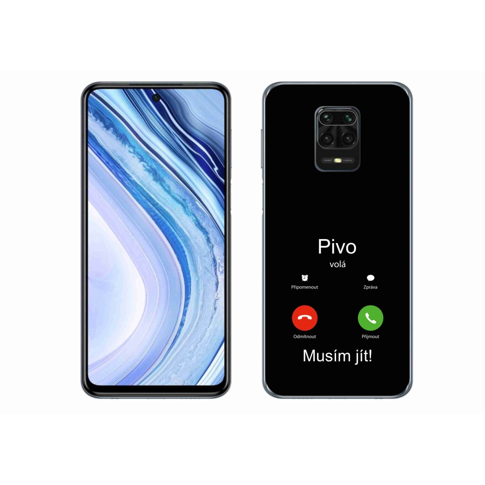 Gelový kryt mmCase na Xiaomi Redmi Note 9 Pro - pivo volá černé pozadí