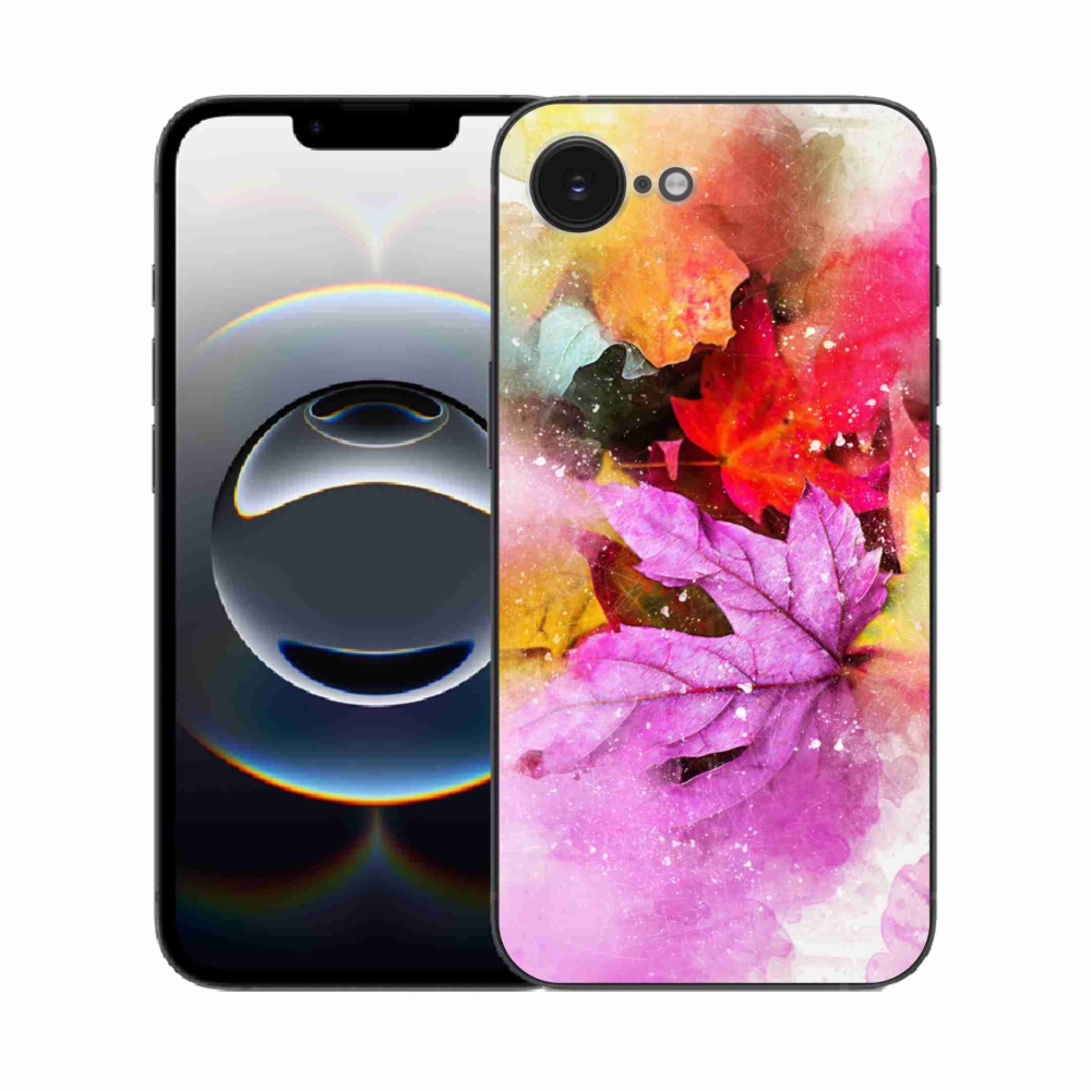 Gelový kryt mmCase na iPhone 16e - barevné listy