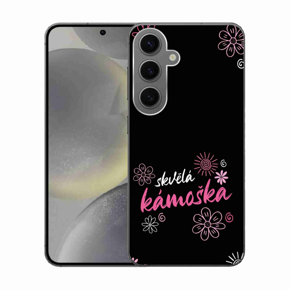 Gelový kryt mmCase na Samsung Galaxy S24 - skvělá kámoška černé pozadí