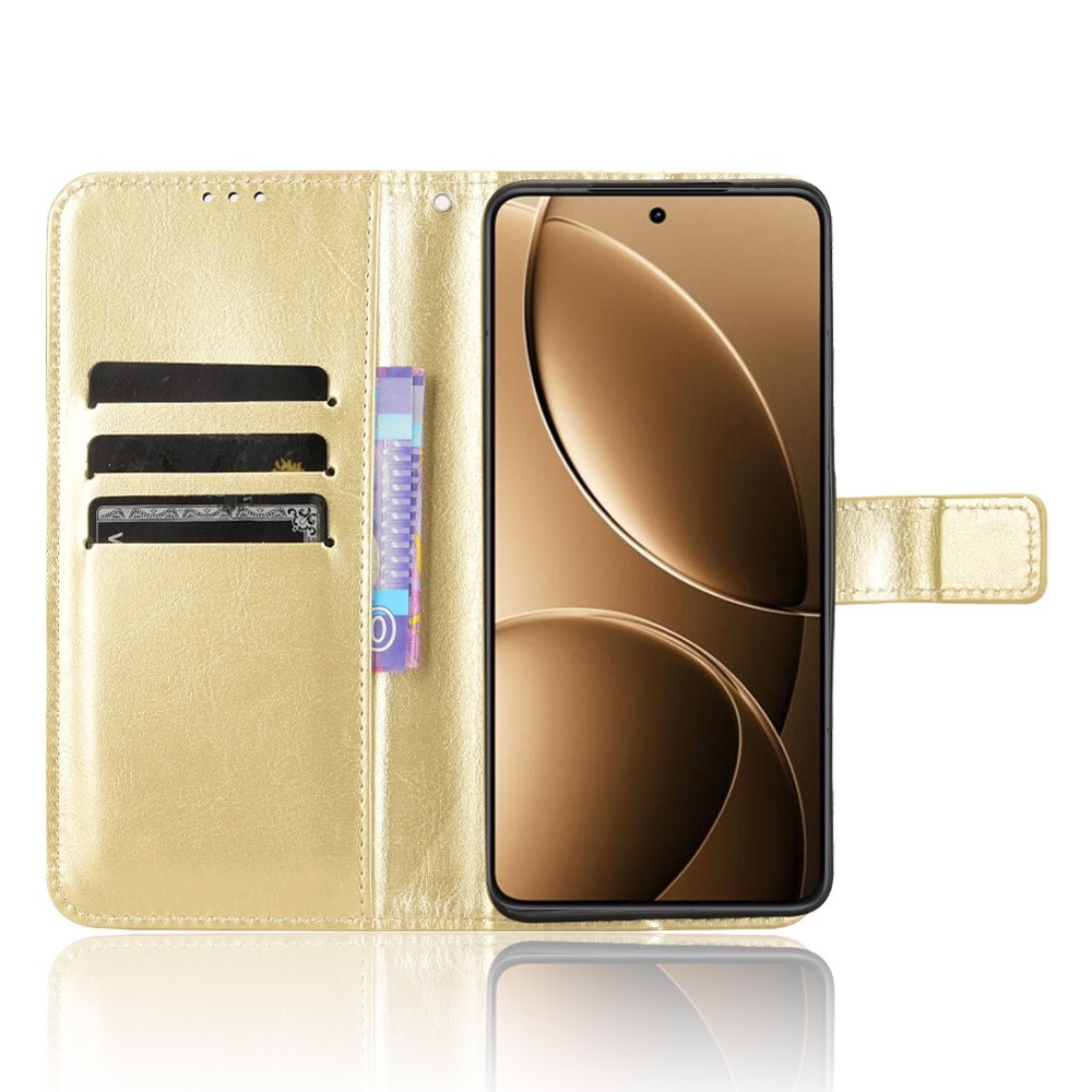 Crazy knížkové pouzdro na Xiaomi Poco F7 Pro 5G/Poco F7 Ultra 5G - zlaté