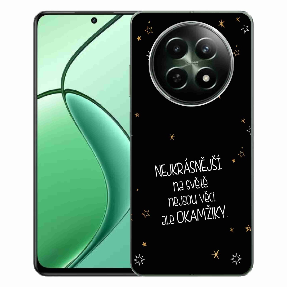 Gelový kryt mmCase na Realme 12 5G/12x 5G - citát 4 černé pozadí