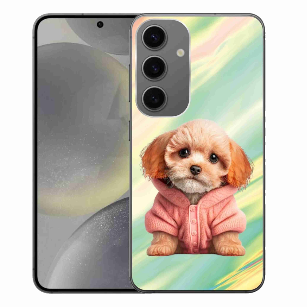 Gelový kryt mmCase na Samsung Galaxy S24+ - štěně ve svetru