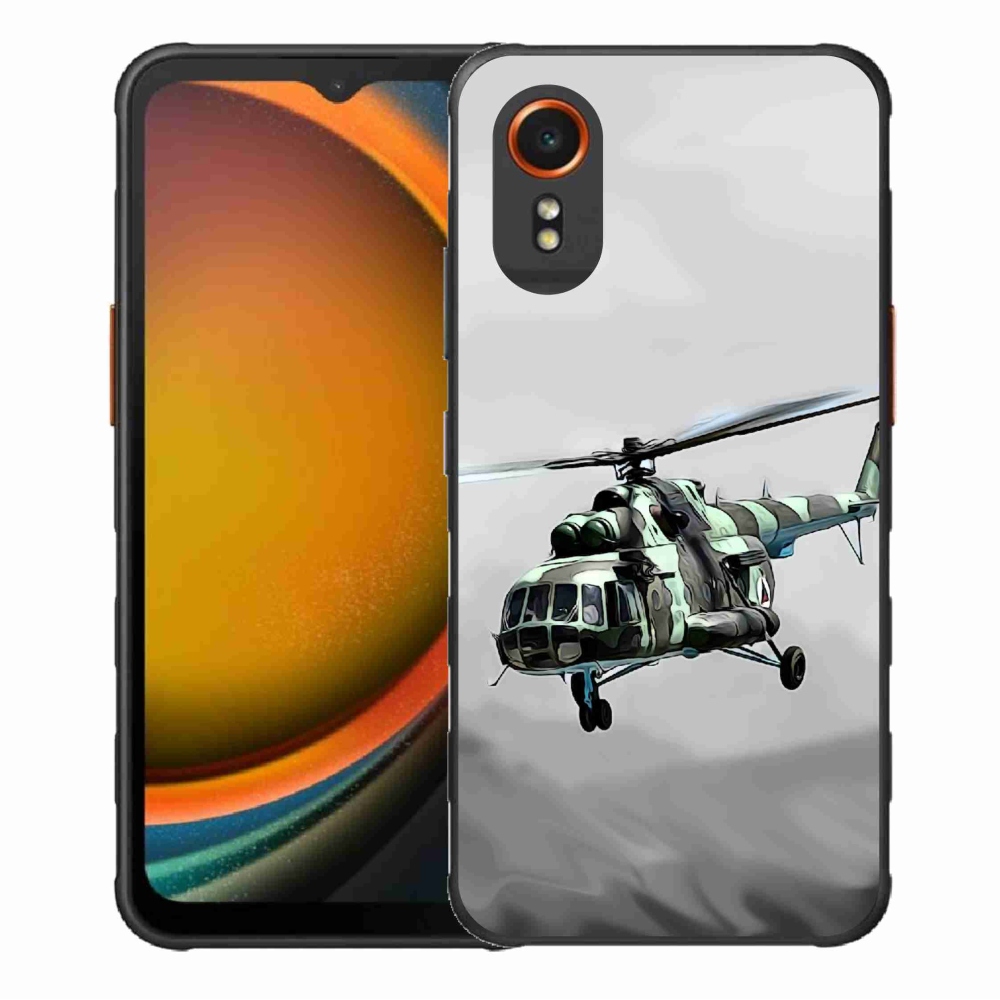 Gelový kryt mmCase na Samsung Galaxy Xcover 7 - vojenský vrtulník