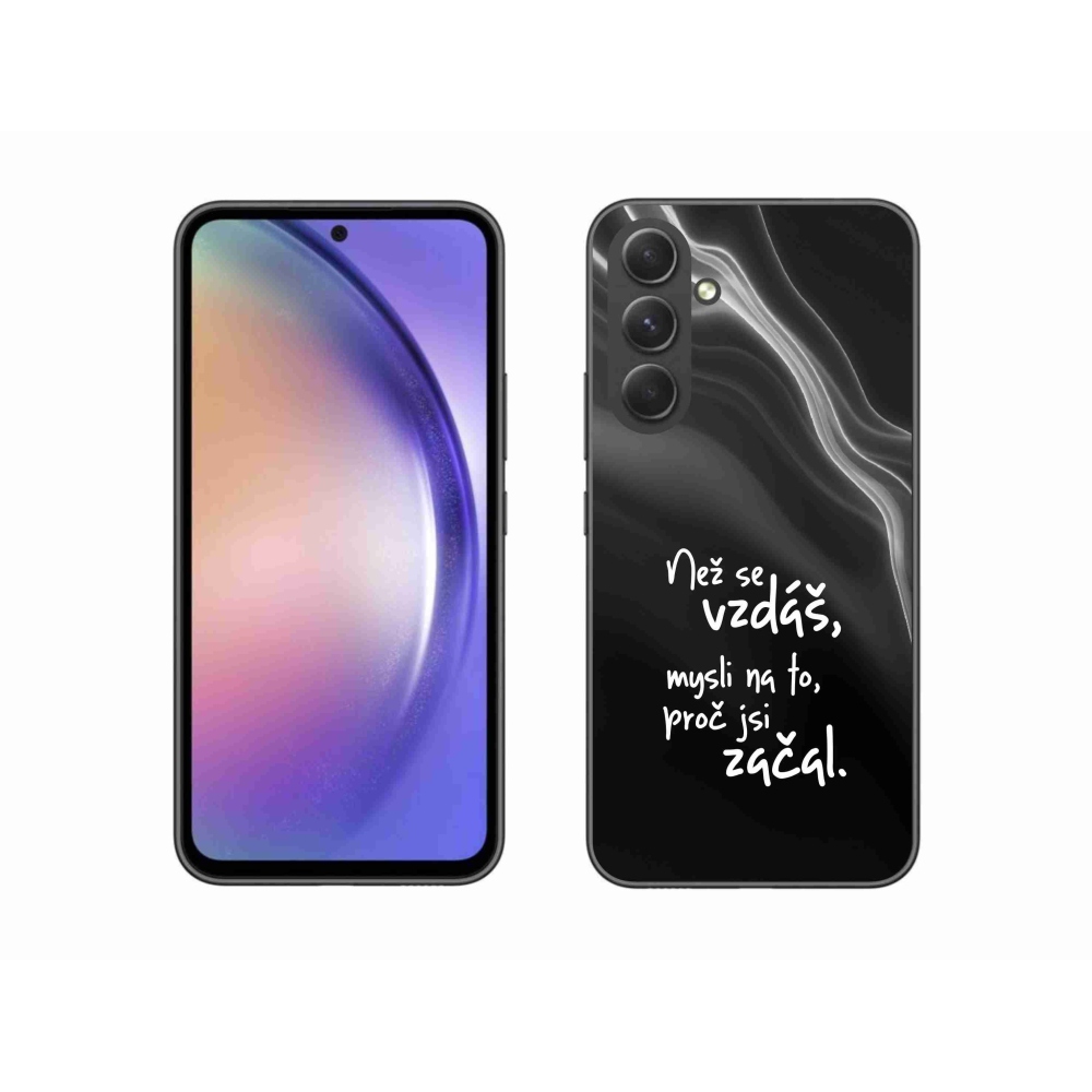 Gelový kryt mmCase na Samsung Galaxy A54 5G - citát 2 černé pozadí