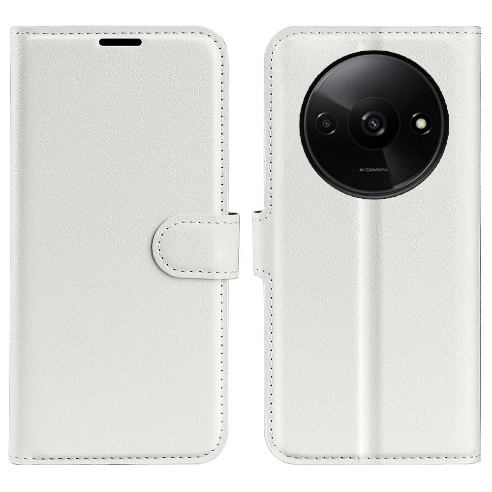 Litchi knížkové pouzdro na Xiaomi Redmi A3 - bílé