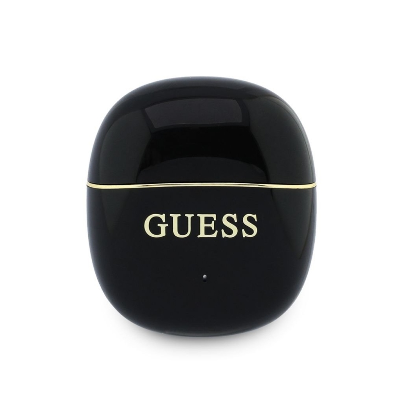 Guess Gold Line Glossy Classic Logo TWS Bezdrátová Sluchátka Black