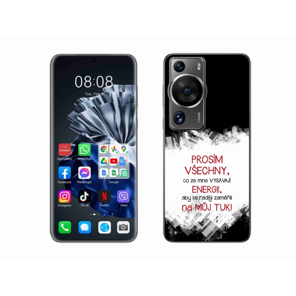 Gelový kryt mmCase na Huawei P60 Pro - vtipný text 1 červený