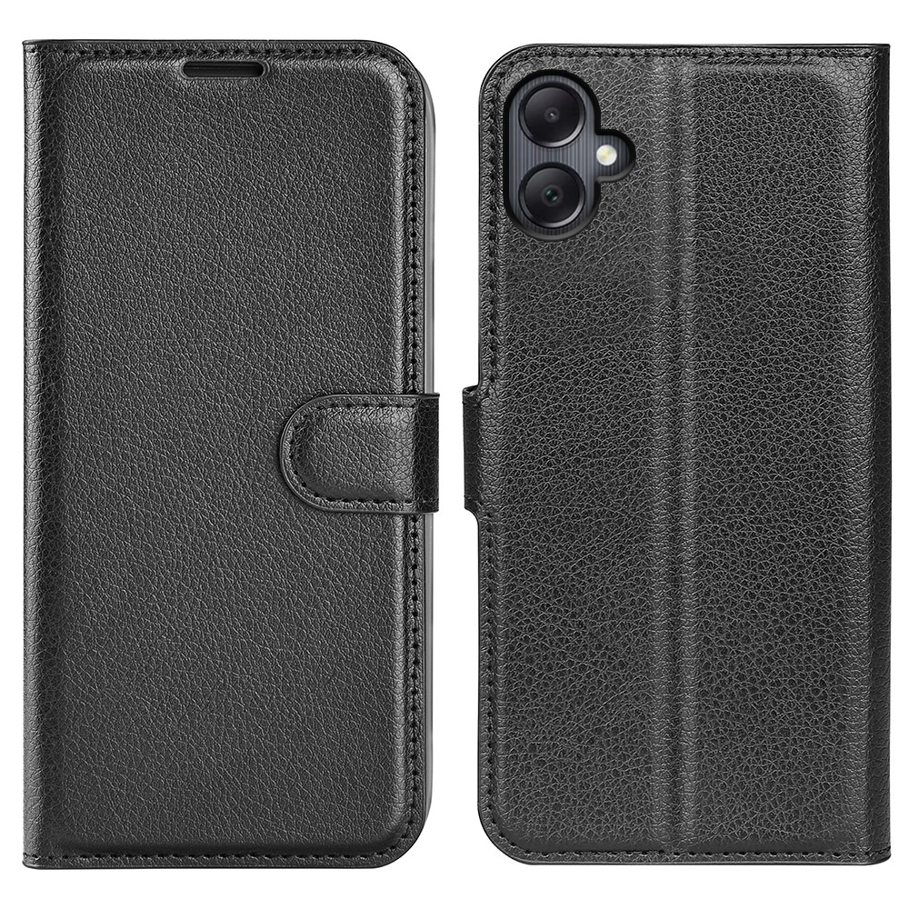 Litchi knížkové pouzdro na Samsung Galaxy A06 4G - černé