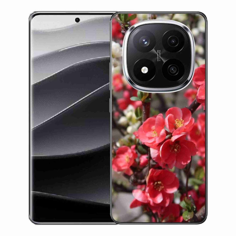 Gelový kryt mmCase na Xiaomi Redmi Note 14 Pro+ 5G - červené květy
