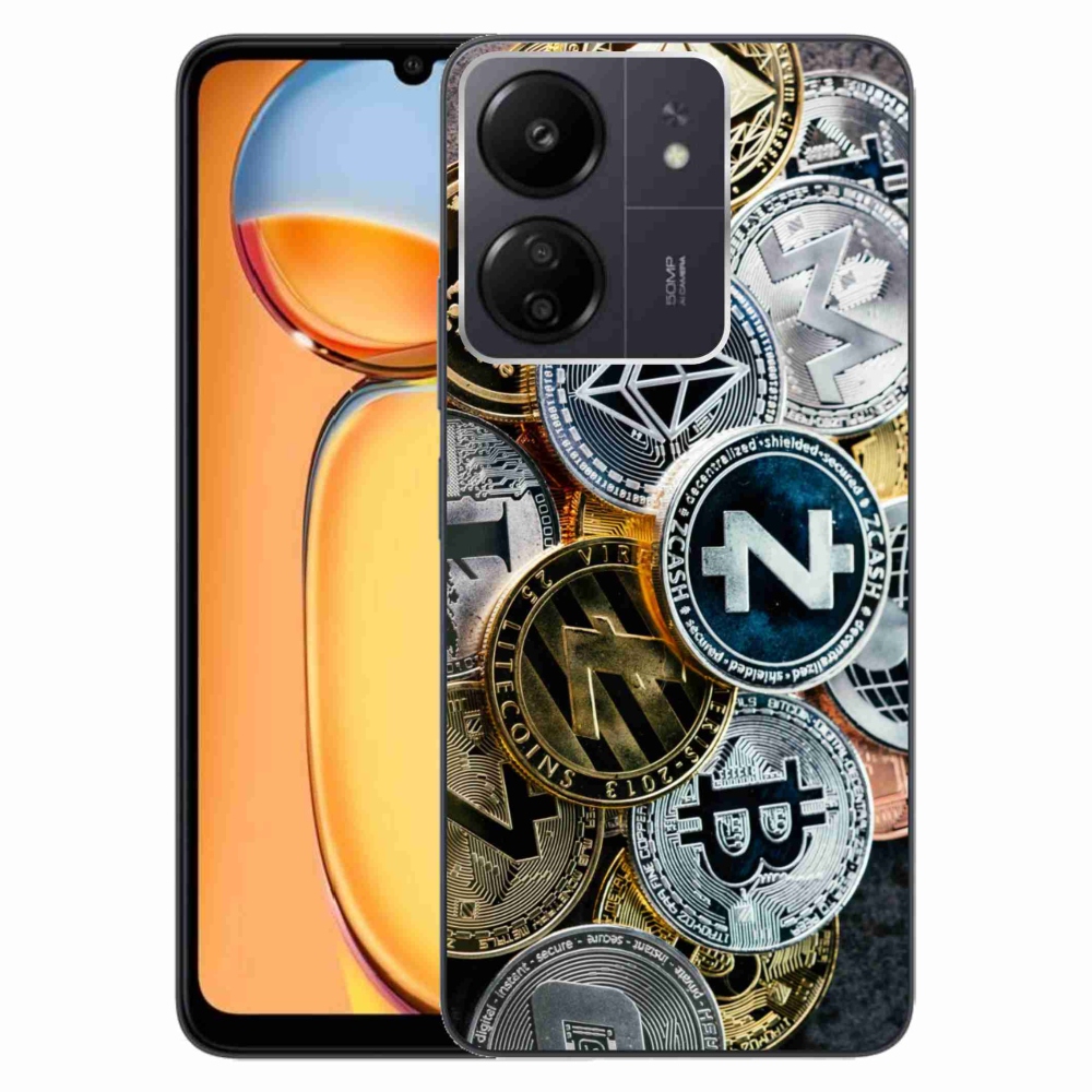 Gelový kryt mmCase na Xiaomi Poco C65/Redmi 13C - kryptoměny